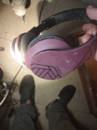 Auriculares diadema negros y rosas