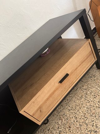 Mueble TV Industrial Negro y Madera