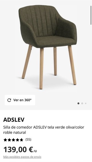 Silla JYSK comedor verde