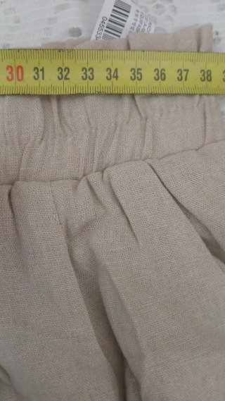 Pantalón Stradivarius L Lino Color Arena