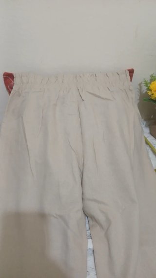 Pantalón Stradivarius L Lino Color Arena