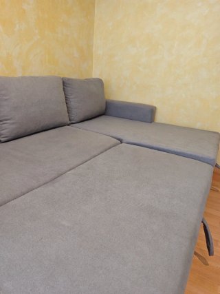 SOFA CHAISELONGUE CAMA GRIS