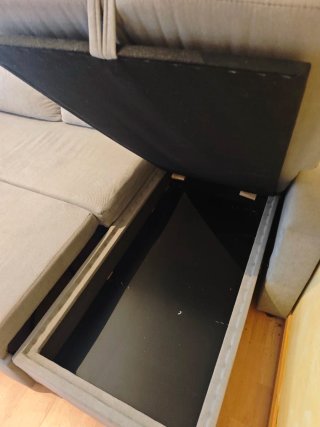 SOFA CHAISELONGUE CAMA GRIS