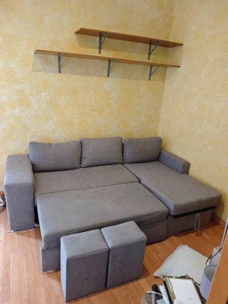 SOFA CHAISELONGUE CAMA GRIS