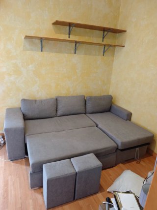 SOFA CHAISELONGUE CAMA GRIS