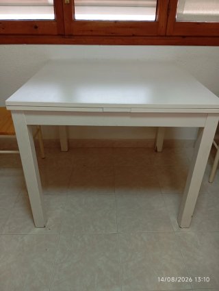 Mesa extensible madera blanca