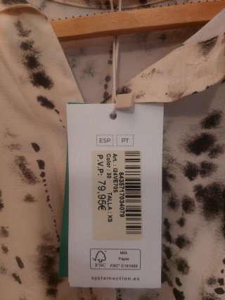Vestido estampado beige y marrón