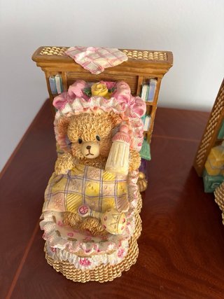 Coppia di fermalibri vintage orsetti