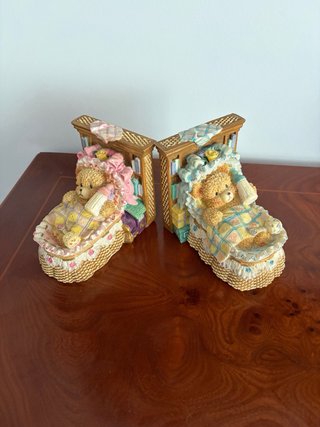 Coppia di fermalibri vintage orsetti