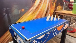 Mesa multijuego futbolín, billar, disco, pingpong.