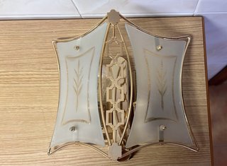 Aplique de pared dorado y cristal