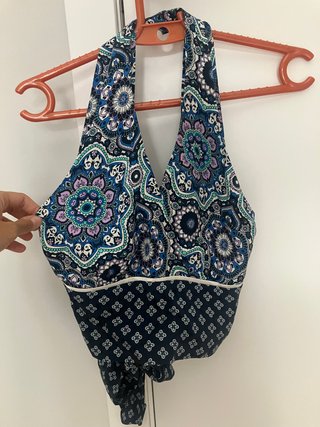 Top halter espalda abierta estampado