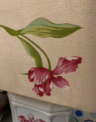 Lampada ceramica dipinta a mano floreale