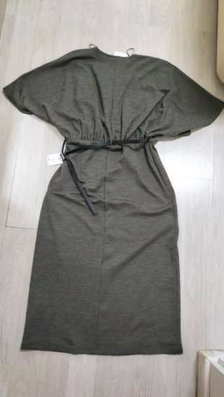 Vestido midi piqué con cinturón