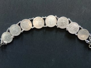 Pulsera monedas plata Alfonso XII y XIII