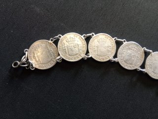 Pulsera monedas plata Alfonso XII y XIII