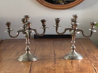 Pareja Candelabros Plata Meneses