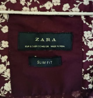 Camisa Zara Estampada Hombre Talla S.