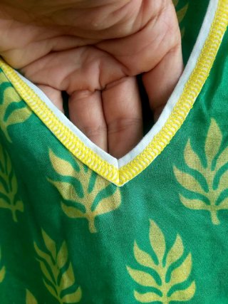 Caftano La Perla vintage verde e giallo