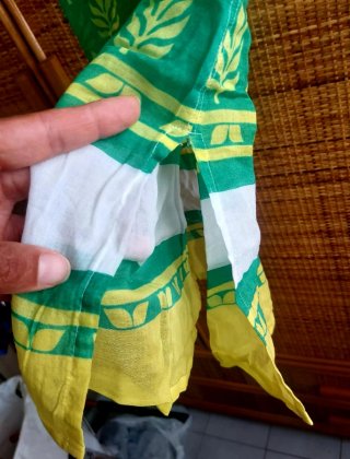 Caftano La Perla vintage verde e giallo