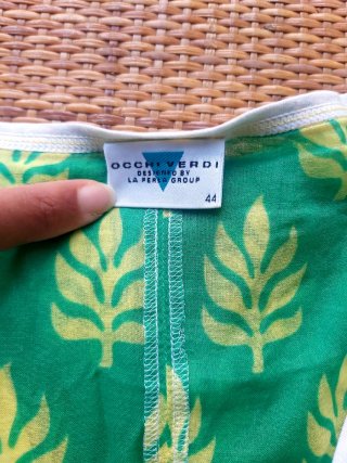 Caftano La Perla vintage verde e giallo