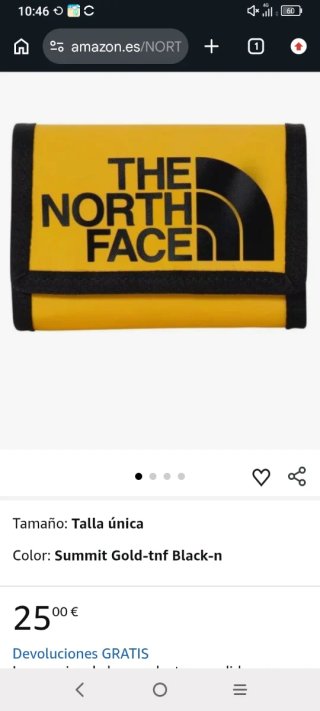 Cartera clásica The North Face Amarilla