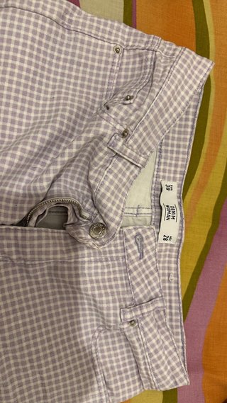 Shorts vaqueros DENIM a cuadros morado Talla S