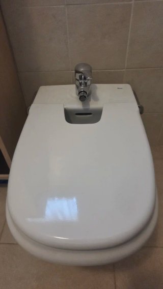 Bidé blanco nuevo con tapa