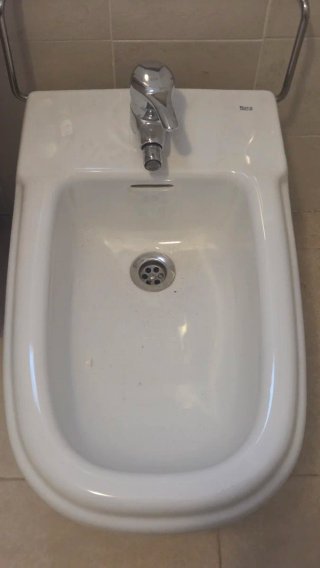 Bidé blanco nuevo con tapa