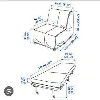 Sillón cama individual Lycksele azul