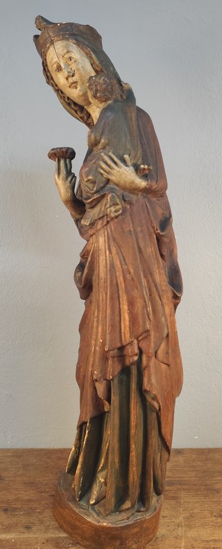 Imagen Virgen de estuco estilo románico 63 cm altu