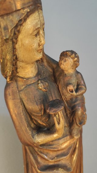 Imagen Virgen de estuco estilo románico 63 cm altu