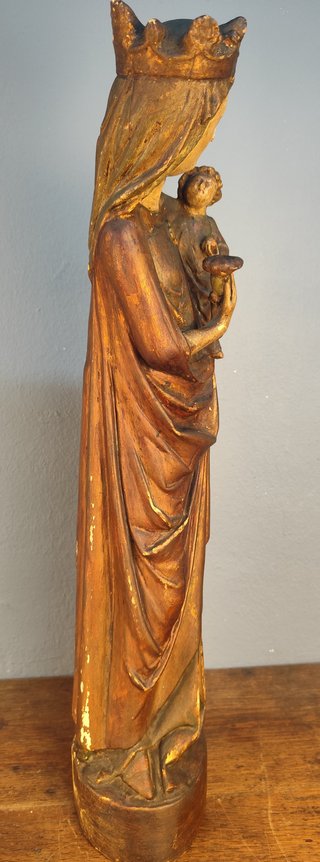 Imagen Virgen de estuco estilo románico 63 cm altu