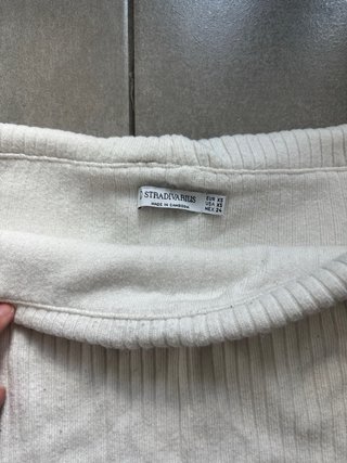Jersey Stradivarius blanco manga larga