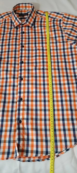 Camisa a cuadros manga corta hombre