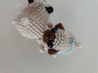 Llavero Perro Pug Crochet Nuevo