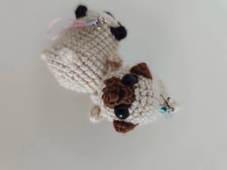 Llavero Perro Pug Crochet Nuevo