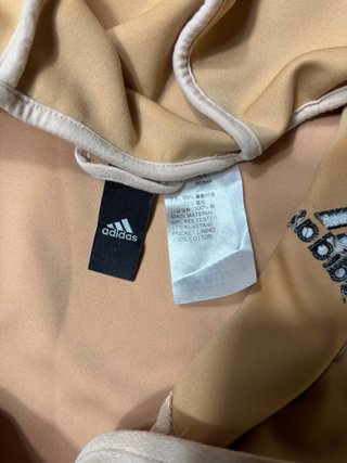 Sudadera con capucha Adidas Cropped Velour Beige
