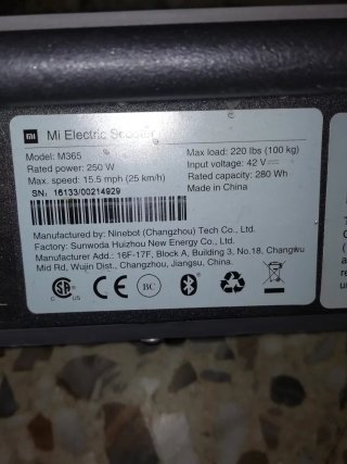 Patinete Eléctrico Xiaomi M365 250w