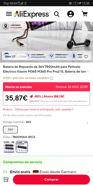 Patinete Eléctrico Xiaomi M365 250w
