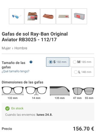 Gafas de Sol Ray Ban Originales Nuevas