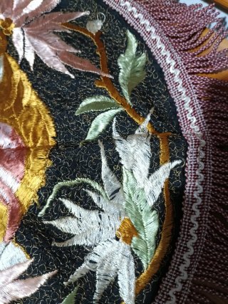 Bordado textil antiguo caballo y jinete