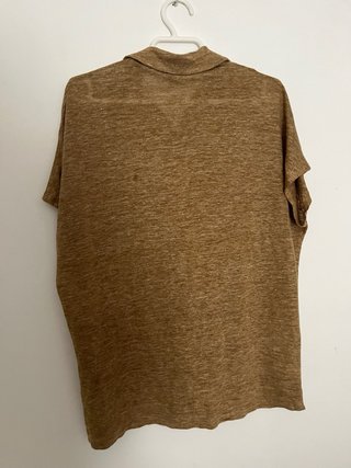 Blusa Massimo Dutti Lino Camel
