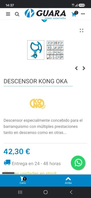 Descensor y Mosquetón Barranquismo