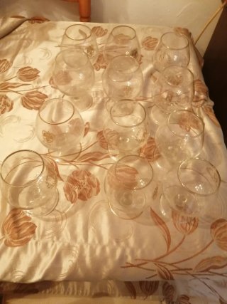 12 Copas de Brandy de Cristal