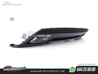 DIFUSOR TRASERO NEGRO BRILLO CON COLAS NEGRAS PARA MERCEDES CLASE A W176