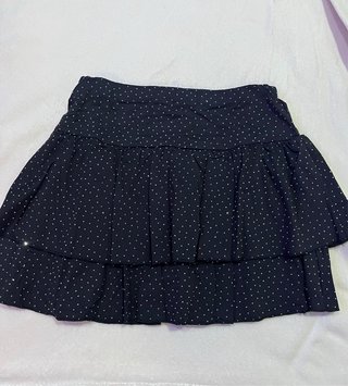 Minifalda pantalón negra con brillos T. S/M Nueva