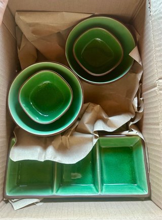 Servizio Piatti Sushi Ceramica Verde