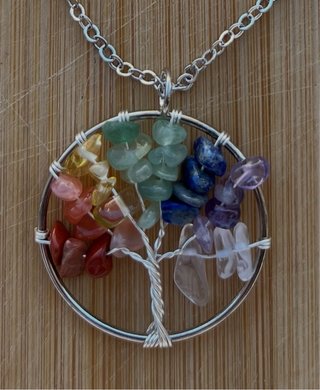 Colgante Árbol de la Vida 7 Chakras Acero
