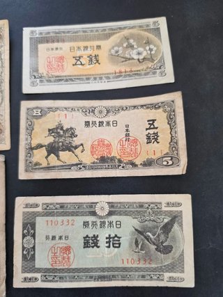 Lote de Billetes Japoneses Segunda Guerra Mundial